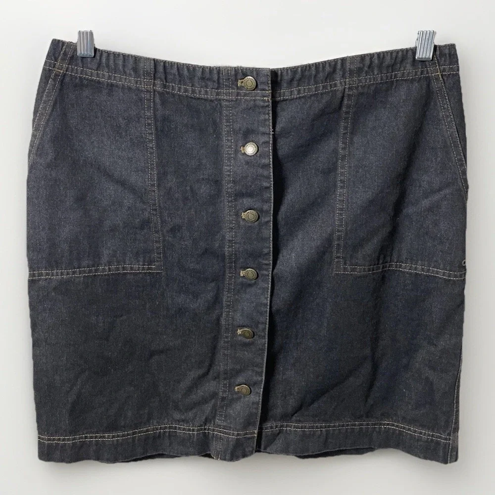Lauren Ralph Lauren Vintage Y2K Black Denim Mini Skirt Women's Size‎ 12